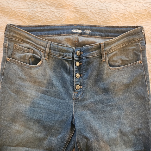 Old Navy Rockstar Super Skinny Mid Rise Women's Jeans - Blue Denim - Picture 3 of 11